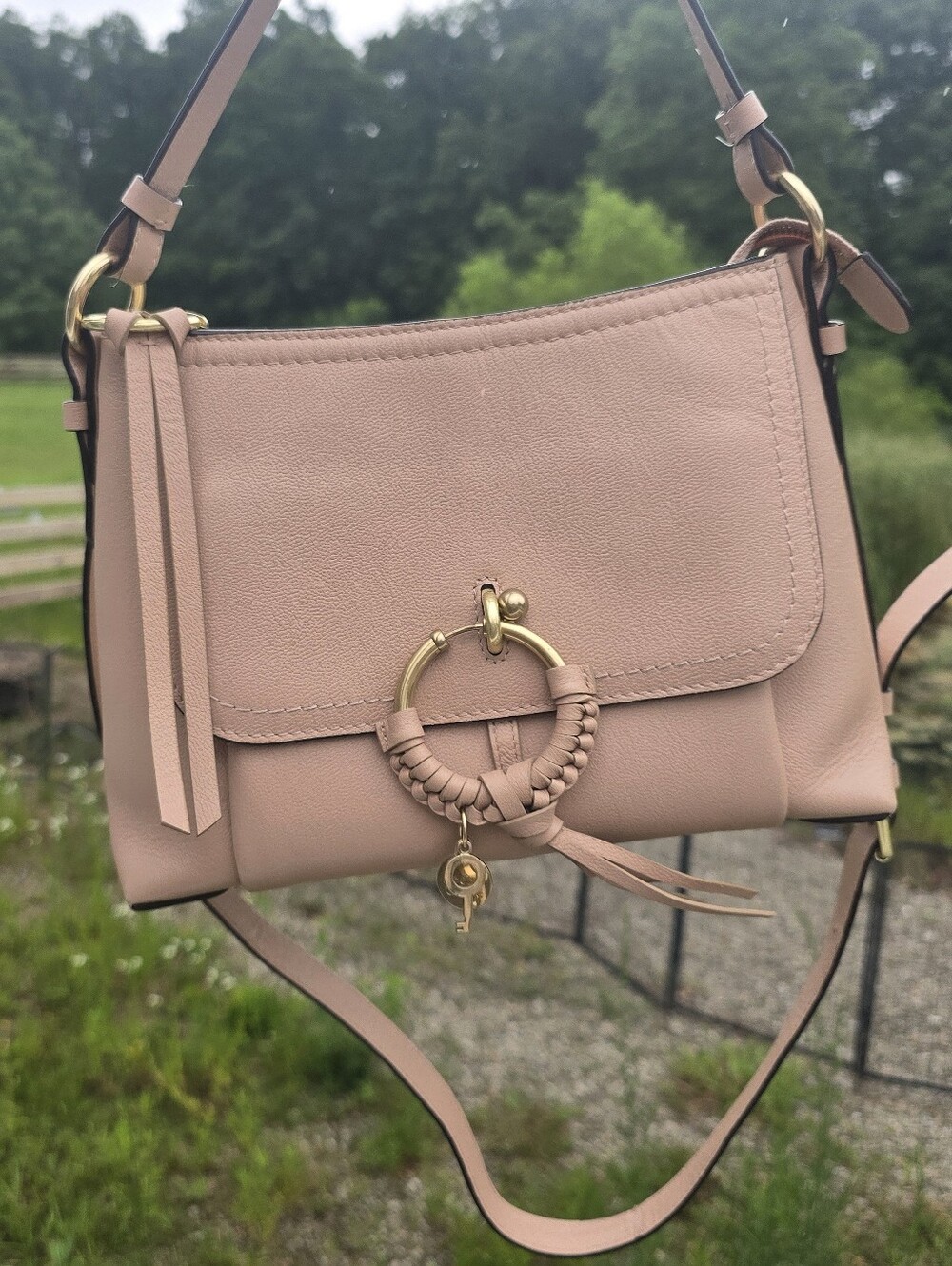 See By Chloe Joan Handbag Purse In PINK Rare Color Leather Small - Medium Bag